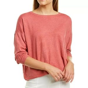 🍑Eileen Fisher Organic linen crepe stretch Lightweight Knit Sweater Shirt NEW